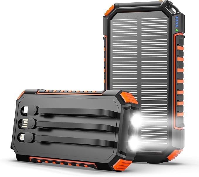 Power bank solare 20000mAh con torcia LED